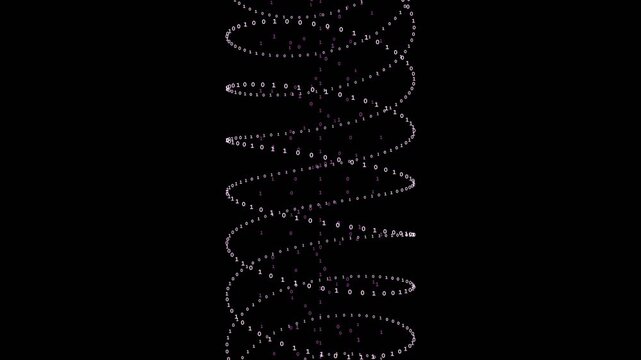 Abstract Digital Helix Animation: Futuristic Matrix Style Swirl