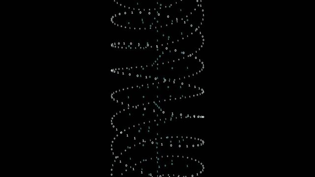 Abstract Digital Helix Animation: Futuristic Matrix Style Swirl