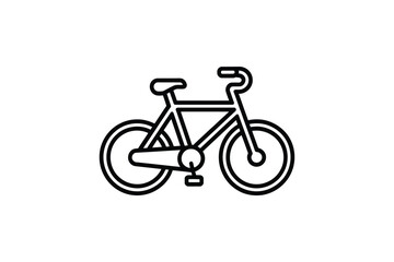 Fototapeta premium A simple black and white line drawing depicts a classic bicycle with visible wheels and handlebars
