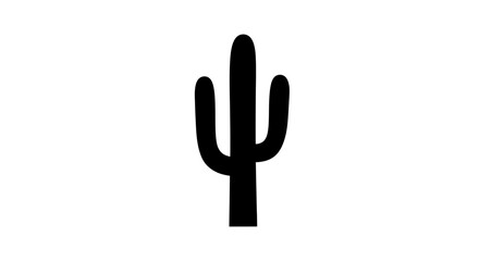 Obraz premium Silhouette Saguaro Cactus Icon on White Background