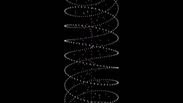Abstract Digital Helix Animation: Futuristic Matrix Style Swirl