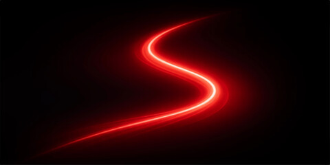 Abstract red wave background with glowing fiery light and energy in dark space © HooD
