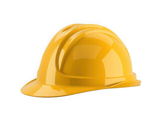 Fototapeta premium Yellow hard hat isolated on a transparent background safety helmet construction
