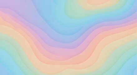 Obraz premium Pastel abstract background with smooth flowing layers and rainbow gradient