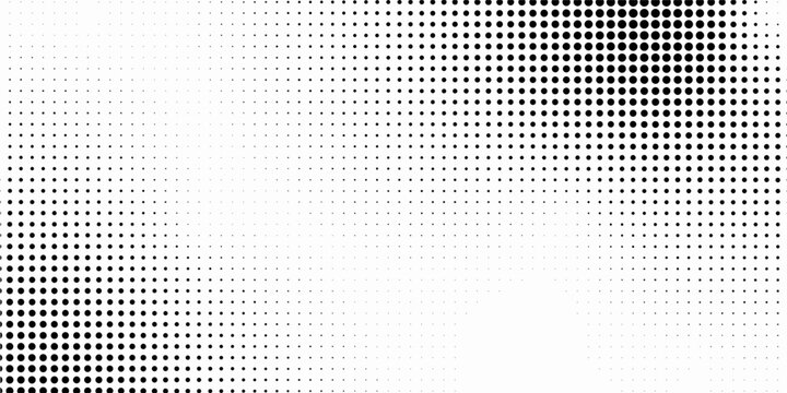 Grunge halftone gradient texture. Fading grit noise background. Sandy gritty wallpaper. Retro pixelated backdrop. Black and white anime or manga comic overlay. Vector design