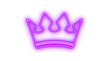 A colorful neon crown icon, symbolizing royalty, success, luxury, and exclusive status, glowing with modern digital light, isolated on transparent background © MdShafiqul