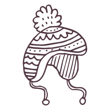 Winter toboggan hand drawn icon 54