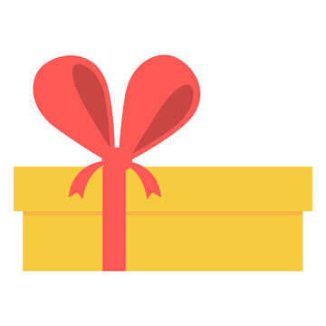 Yellow gift box pink bow icon 15