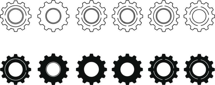 Black and white bicycle sprocket cassette illustration