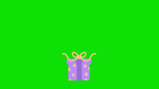Clown in the box toy featuring a cute clown emerging from a purple gift box on a green screen.