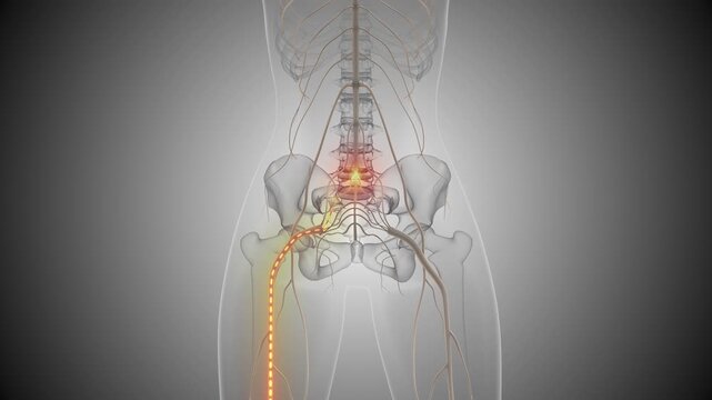 Sciatica Pain Lower Back Legs Concept
