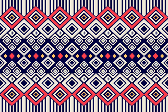 Native American, ethnic geometric abstract pattern on yellow color, illustrator pattern design for carpet, home, decorative, silk, fabric, scraft, texture.	