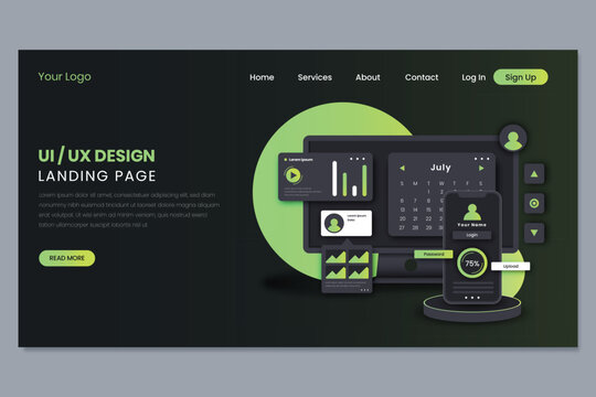 Gradient ui ux landing page