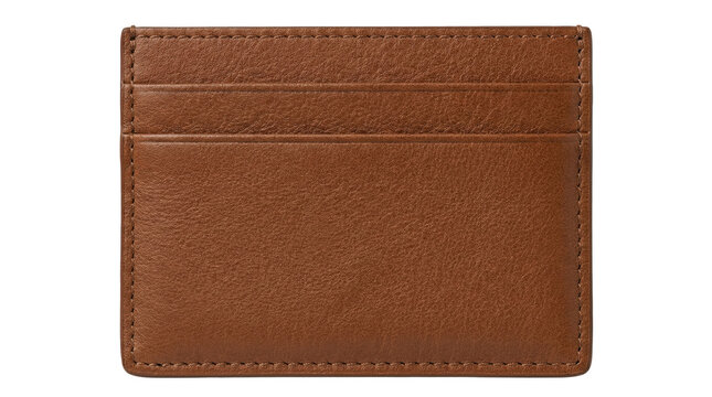 Brown leather card holder wallet mockup