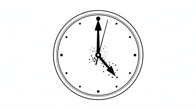 Clock with exploding particles at exact moment