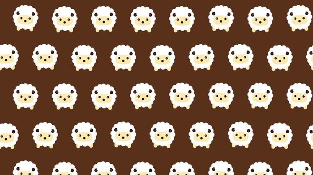 かわいいひつじの繰り返しパターンループアニメーション背景