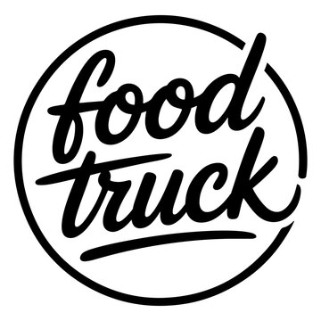 food truck vintage street logo icon set