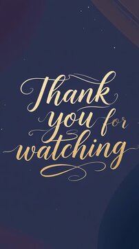 Elegant Thank You Card with Gold Script on Dark Background