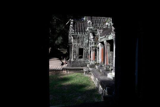 Ta Prohm Temple in the Angkor Wat archeological park .   Siem Reap. Cambodia.