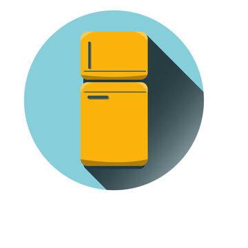 Refrigerator round icon