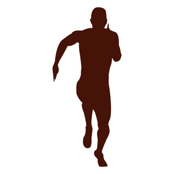 Man running fast silhouette