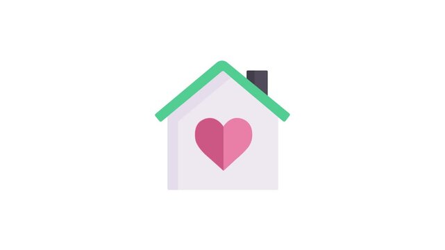 A cute pink house with a heart on it sitting on green grass