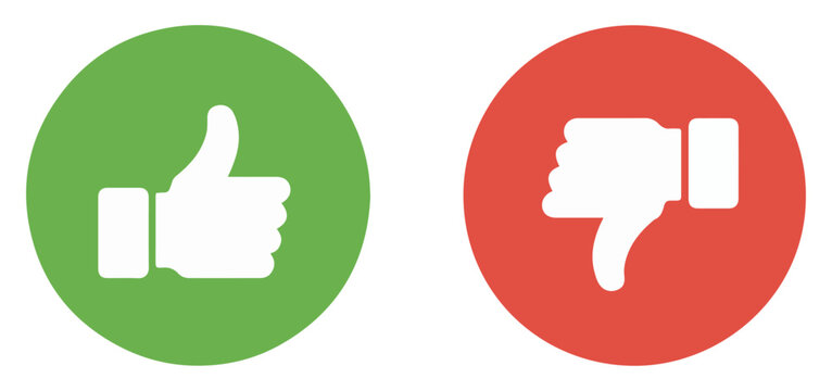 thumb up down icon vector set