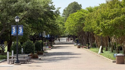 University Campus in Arlington, Texas – Vibrant College Life and Architecture © harshavardhan