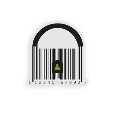 Green codebar padlock