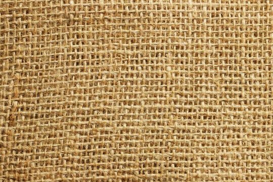 Close-up of burlap texture representing sustainable organic material