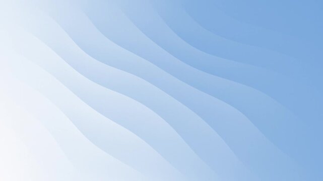 Smooth color gradient background in pastel blue color tones with a repeating pattern of flowing wavy lines. This simple elegant abstract background design is full HD and looping.
