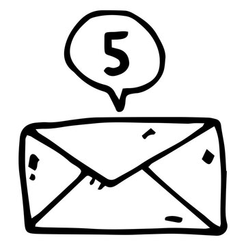 Five mails doodle icon