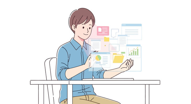 Man sitting at desk with laptop.