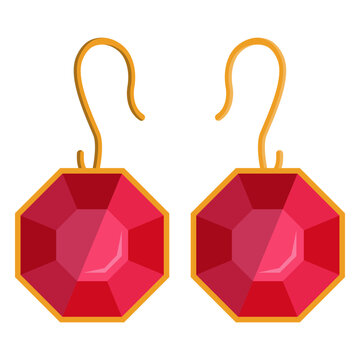 Octangon dangle earrings vector
