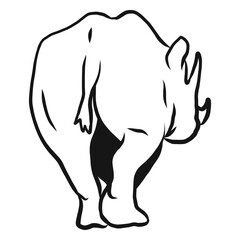Rhinoceros rhino horn tail sketch © Vexels