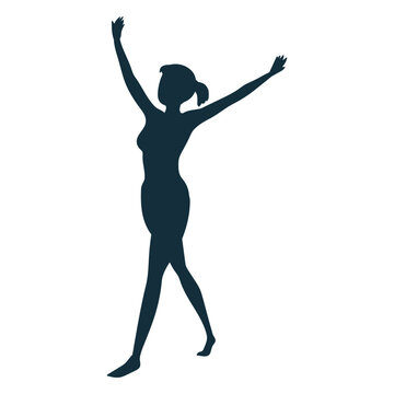 Gymnast performance flexibility acrobatics exercise silhouette