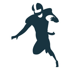 Fototapeta premium Player running ball outfit helmet football silhouette