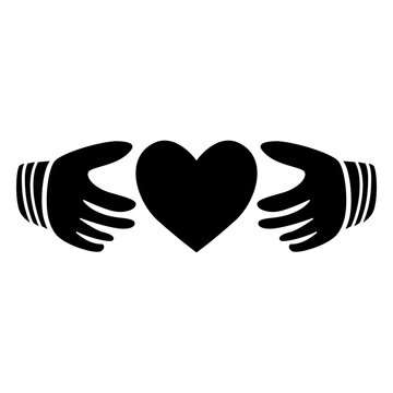 Celtic claddagh front view silhouette