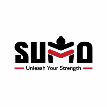 Strong Modern Fitness Logo "SUMO" with Power Symbol &ndash; Gym and Strength Training Brand Identity