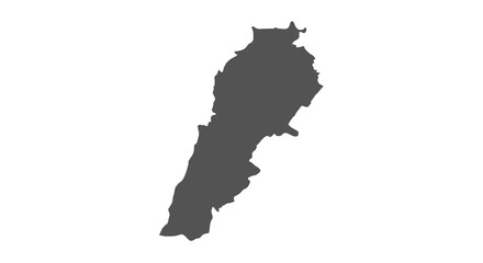 Naklejka premium A stark black silhouette depicts the geographical outline of lebanon against a white background high quality