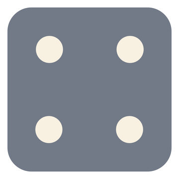 Dice four dot edge silhouette