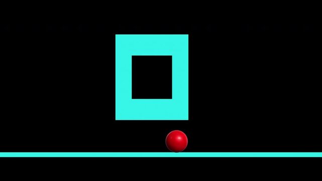 Red ball falling down and rebounding in endless loop