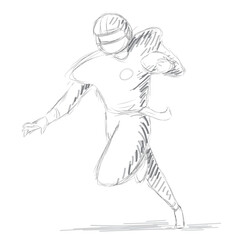 Fototapeta premium Player outfit helmet ball sketch
