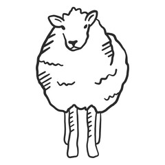 Sheep lamb ear hoof wool doodle © Vexels