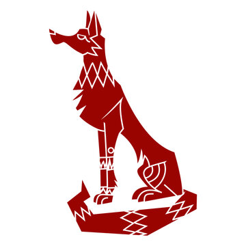 Wolf predator tail ear pattern detailed silhouette