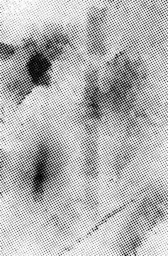 Halftone dots and ink blot texture isolated on transparent background, vintage print overlay effect