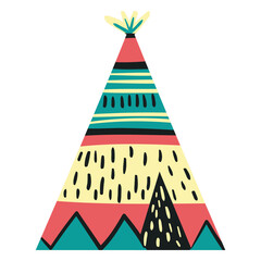 Flat boho wigwam yellow © Vexels