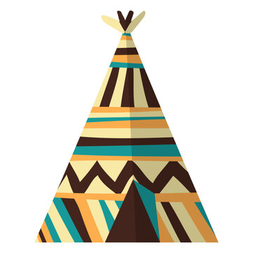 Flat boho wigwam green