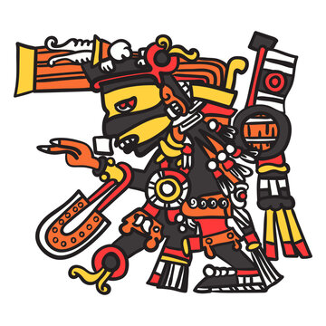 God aztec color tezcatlipoca