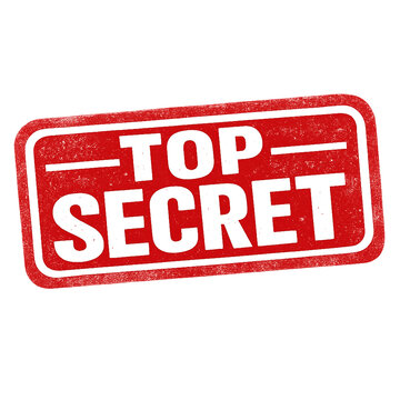 A red top secret stamp on transparent background